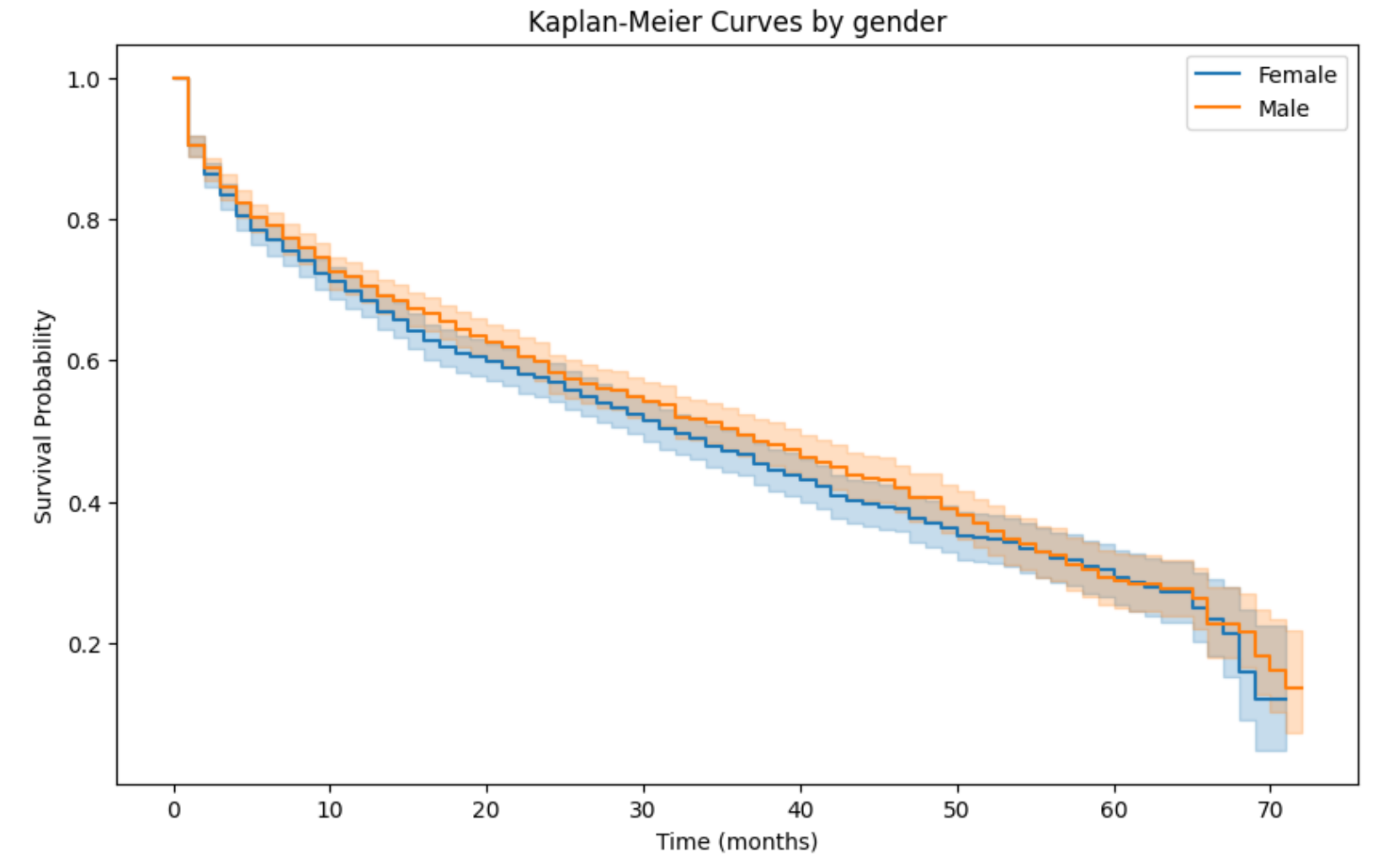 Gender group survival curve